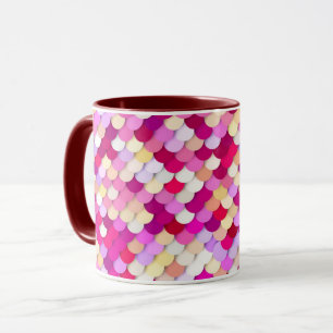 Mug "Écailles de dragon" - magenta, rose et or