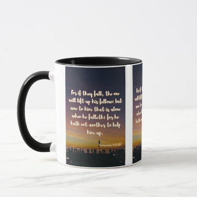 Mug Ecclésiaste 4:10 KJV Bible Écriture Pic Deux Tons (Gauche)