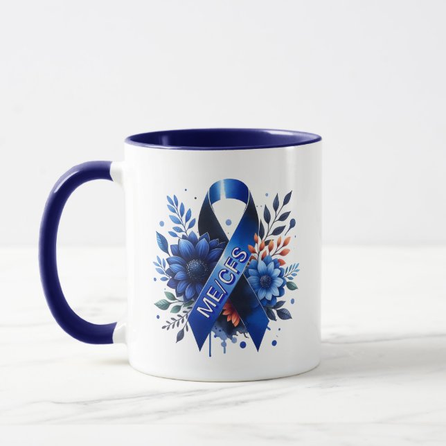 Mug Écéphalomyélite myalgique Ruban de sensibilisation (Gauche)