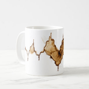 Mug ECG Coffee Stain Art Nuring