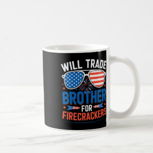 Mug Échangerai frère contre pétards drôle 4 juillet