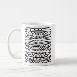 Mug Échantillonneur en tricot boho monochrome Géomét