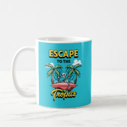 Mug Échapper au Surf squelette des Tropiques