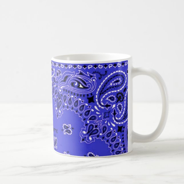 Mug Écharpe occidentale YourName de Bandana de Paisley (Droite)