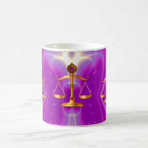 MUG ÉCHELLES D'OR DE LA LOI AVEC PIERRES GEM, SYMBOLE 
