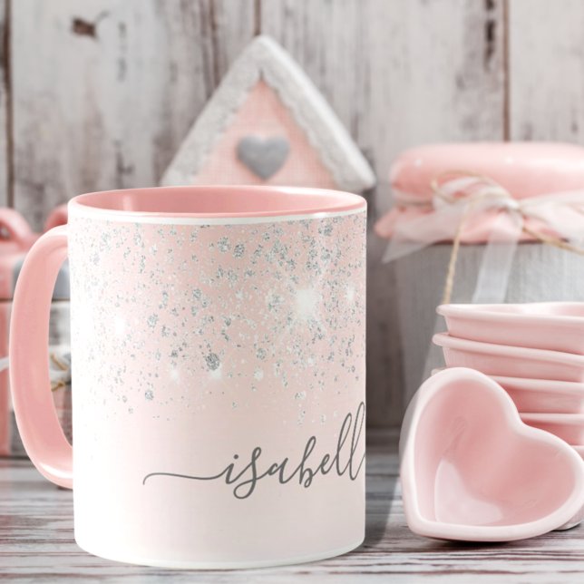 Mug Éclat de nom rose pâle (Créateur téléchargé)