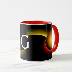 Mug ECLIPSE MONOGRAM Rouge Jaune Orange Noir Fractées