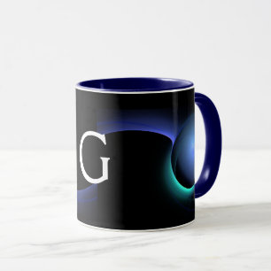Mug ECLIPSE MONOGRAM Turquoise Bleu Vert Fractures noi