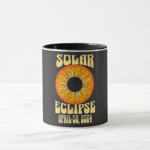 Mug Éclipse solaire rétro Total 8 avril 2024