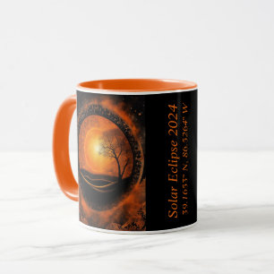 Mug Éclipse Solaire Solstice des coordonnées GPS Solai