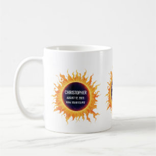 Mug Éclipse solaire totale aquarelle audacieuse Nom 20