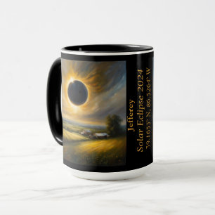 Mug Éclipse totale des coordonnées GPS Sun Nom