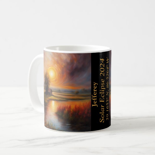 Mug Éclipse totale du Sun GPS Farmland Creek Nom (Devant gauche)