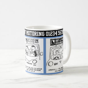 Mug École de conduite. 3 Caricatures de l'école de con