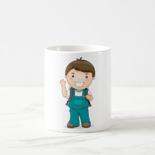 Mug Écolier souriant avec cartable