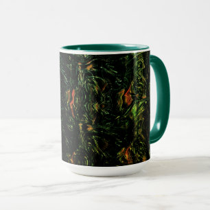 Mug Écorce d'arbre sous verre martelé vert