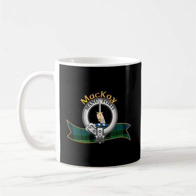 Mug Ecosse Mackay Clan Tartan Crest Un Dagger Tenu Er (Gauche)