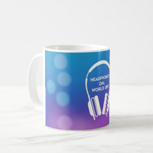Mug Écouteurs sur monde éteint