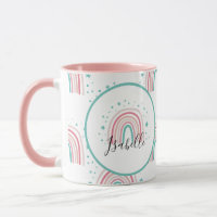 Ecriture arc-en-ciel rose fille moderne personnali
