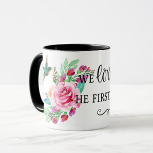 Mug Écriture Bible Verse Rose Rose Oiseau Religieux
