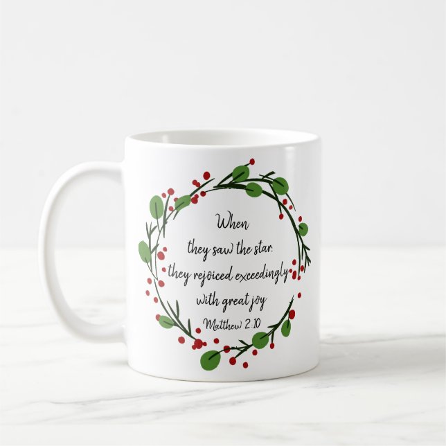 Mug Écriture chrétienne de Noël (Gauche)