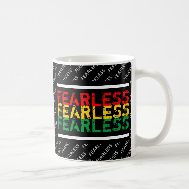 Mug Écriture chrétienne sans crainte Psaume 27 Noir (Droite)