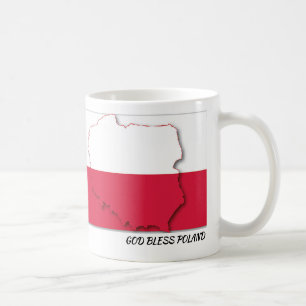 Mug Écriture de DRAPEAU POLOGNE Customisé blanc