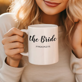 Mug Écriture Élégante La Mariée Vin de Mariage Personn