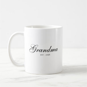 Mug Écriture Élégante Noire Grand-mère Établie