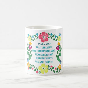 Mug Écriture Florale Psaume 106:1