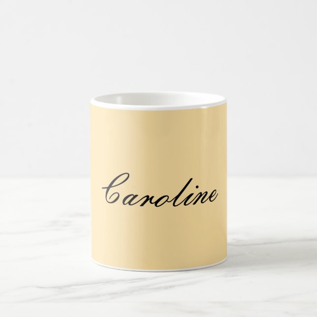 Mug Écriture Manuelle Classique Simple Beige (Centre)