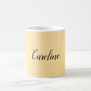 Mug Écriture Manuelle Classique Simple Beige