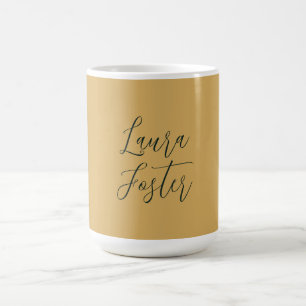 Mug Écriture manuscrite classique Nom élégant Couleur 