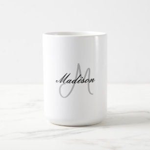 Mug Écriture manuscrite moderne monogramme Nom initial