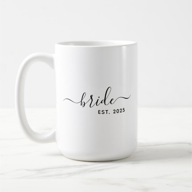 Mug écriture minimaliste moderne Mariée (Gauche)
