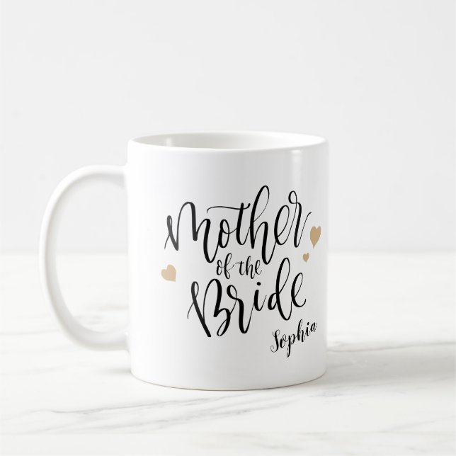 Mug Écriture personnalisée mère des mariées (Gauche)