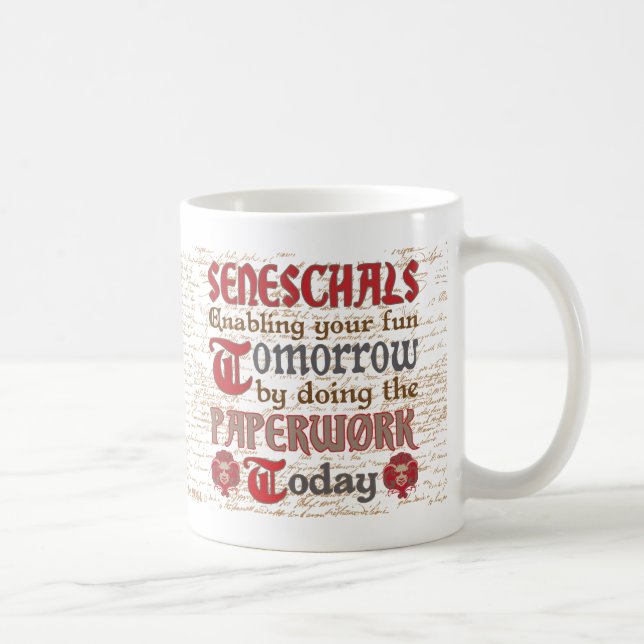 Mug Écritures drôles de Seneschal de SCA (Droite)