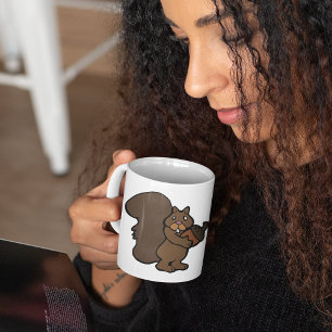 Mug Écureuil avec gland animal mignon de la forêt