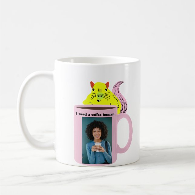 Mug Écureuil coquin #341 Café humain (Gauche)