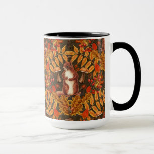 Mug Écureuil d'automne sur brun foncé