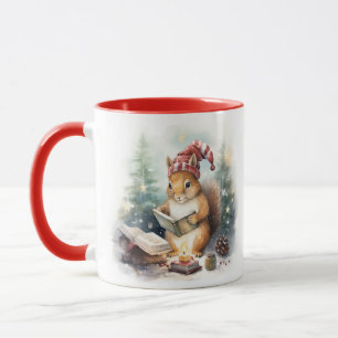 Mug Écureuil de Noël lisant