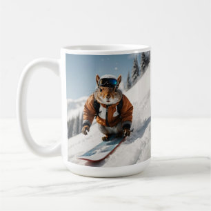 Mug Écureuil de snowboard Heure d'hiver Animaux Whimsi