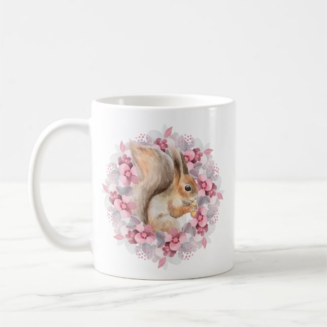 Mug Écureuil et fleurs (Gauche)