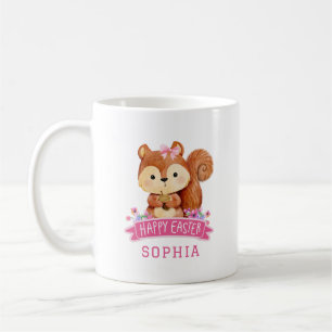 Mug Écureuil personnalisé Joyeux rose de Pâques