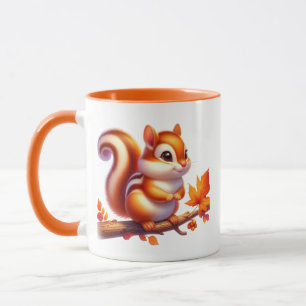 Mug Écureuil saisonnier de l'automne mûr ajouter un mo