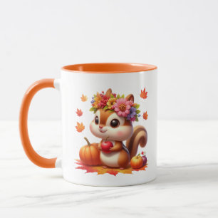 Mug Écureuil saisonnier de l'automne mûr ajouter un mo
