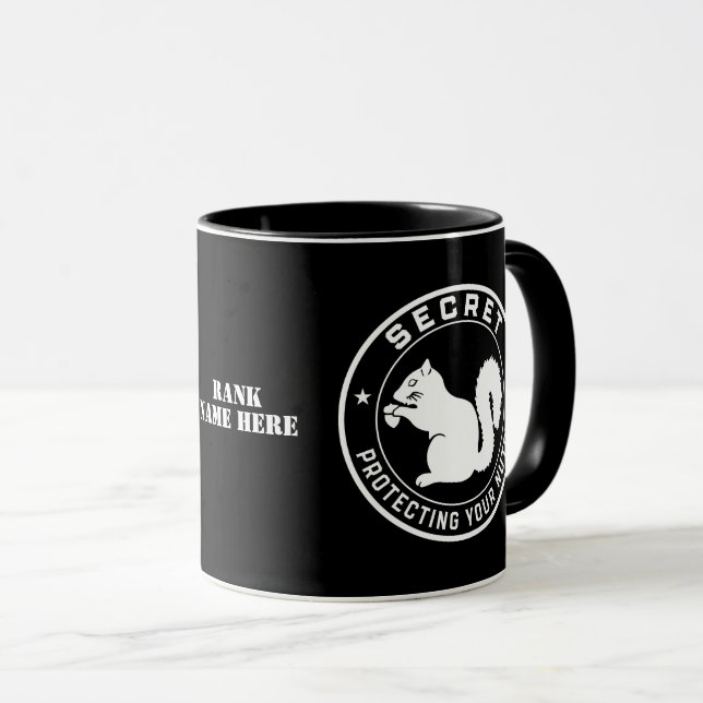 Mug Écureuil Secret Protéger vos noix Personnalisable (Devant droit)
