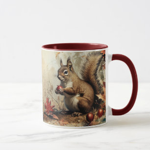 Mug Écureuil vintage et glands en automne