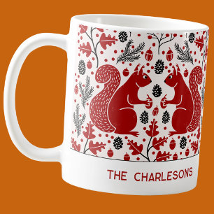 Mug Écureuils roux dans la forêt personnalisés