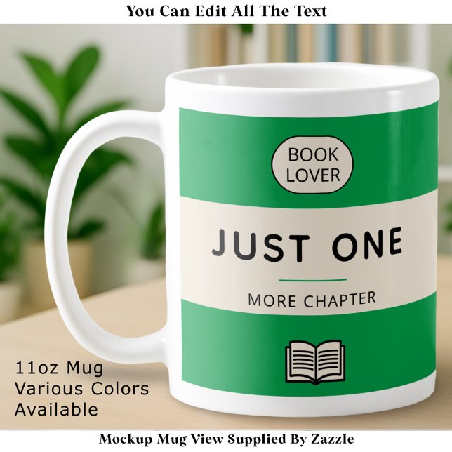 Mug Editable Classic Retro Paperback Book Cover Green (Créateur téléchargé)